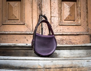 Torebka skórzana Inez w kolorze śliwkowym