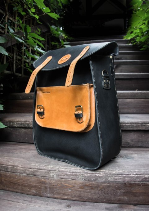 Duży skórzany plecak oversize, plecak podróżny