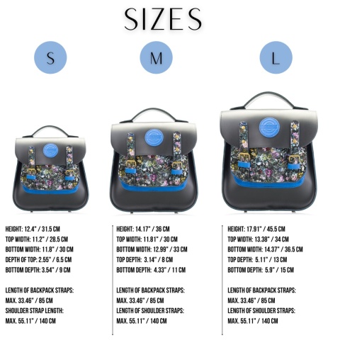 Skórzany plecak w kolorze czarnym oraz wzorem w kwiaty