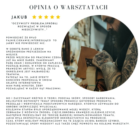 2 dni- kreatywne warsztaty kaletnicze - kurs indywidualny