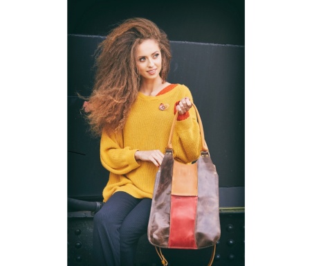 Handmade Leather Patchwork Bag – Vibrant Colorful Women’s Shoulder Bag by Ladybuq