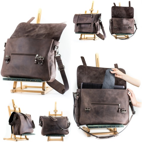 Leather laptop bag