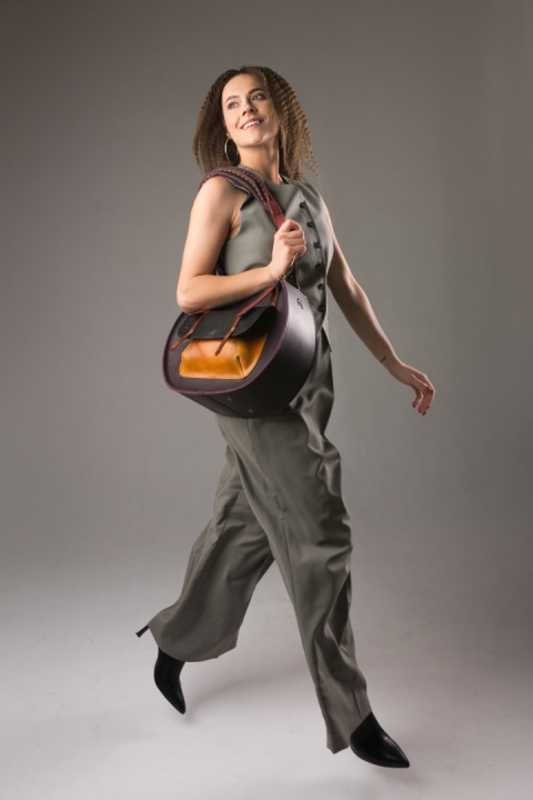 Torebka skórzana Basia kolor śliwkowy