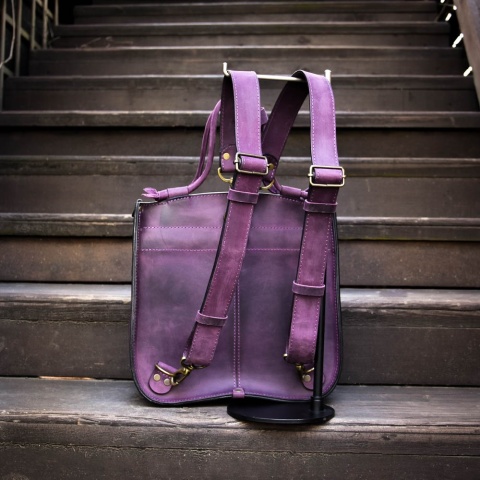 Leather bag Elaine color plum