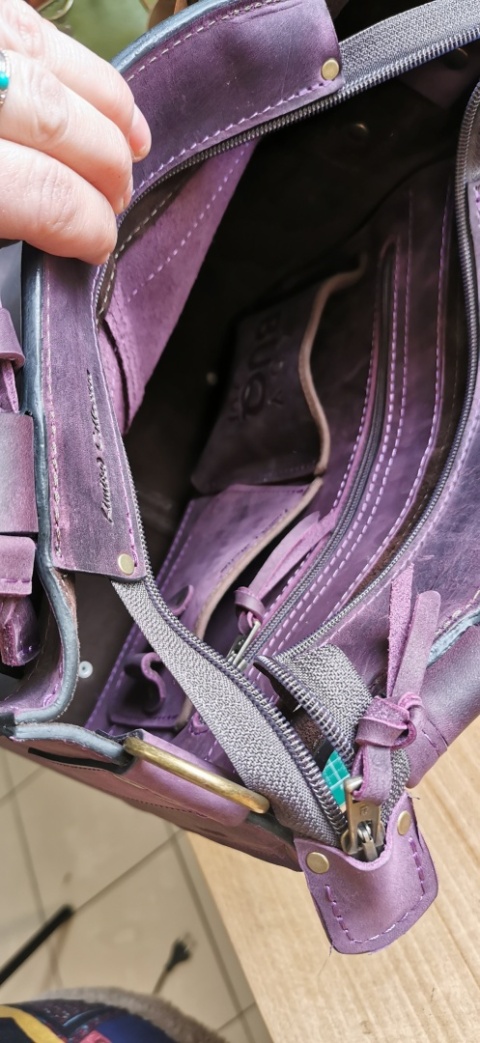 Leather bag Elaine color plum