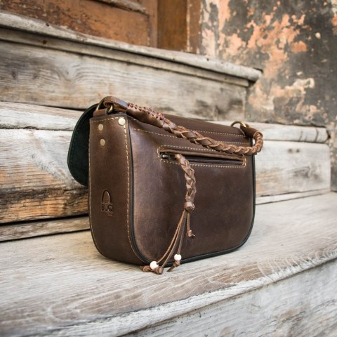Skórzana torebka Lara wykonana ze skóry w brązowym kolorze od LadyBuq Art