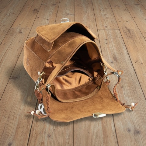 Torebka skórzana Lara w kolorze brązowym