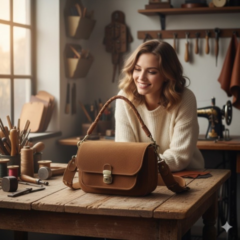 Torebka skórzana Lara w kolorze brązowym