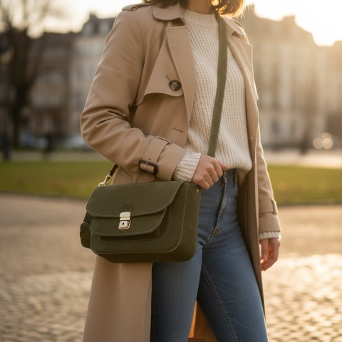 zielona torebka skórzana ladybuq