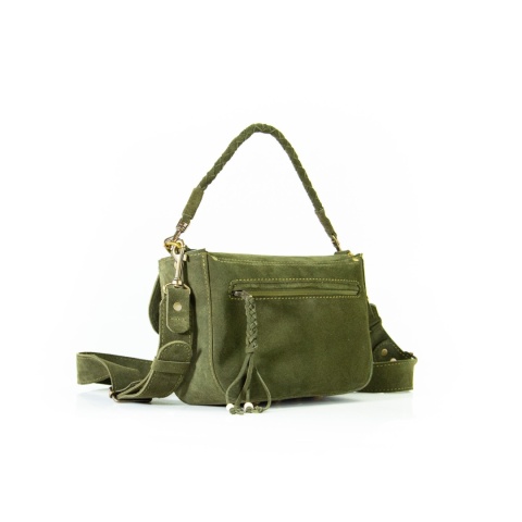 Torebka skórzana Lara w kolorze zielonym