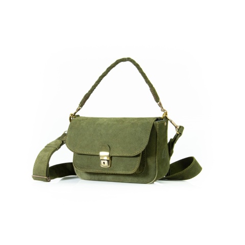 Torebka skórzana Lara w kolorze zielonym