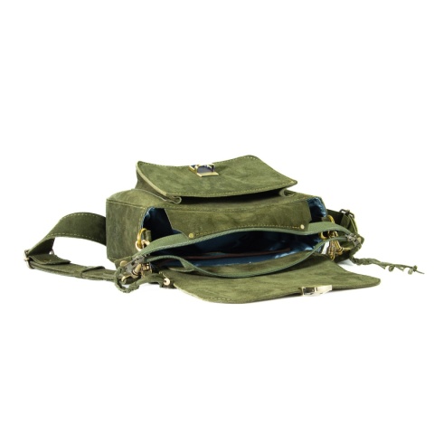 Torebka skórzana Lara w kolorze zielonym