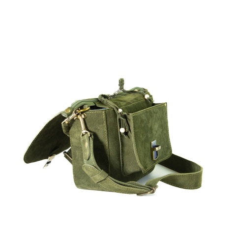 Torebka skórzana Lara w kolorze zielonym