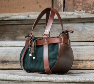 Torebka skórzana Missy w kolorze brązowym i zielonym