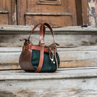 Torebka skórzana Missy w kolorze brązowym i zielonym