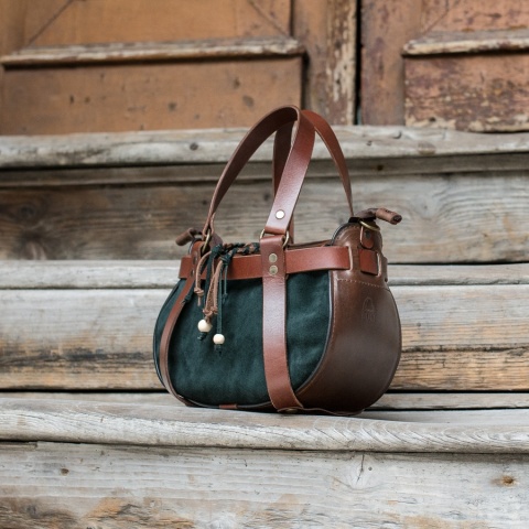 Torebka skórzana Missy w kolorze brązowym i zielonym