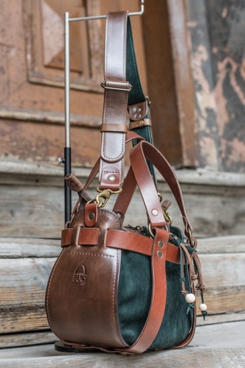 Torebka skórzana Missy w kolorze brązowym i zielonym