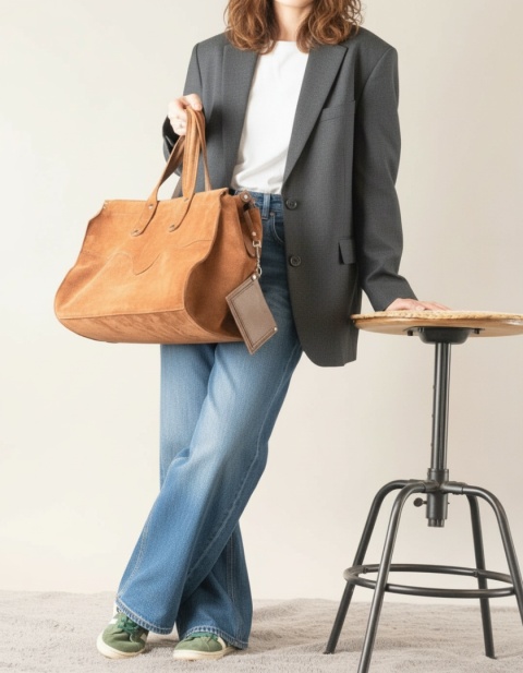 Zamszowa torba shopper od Ladybuq