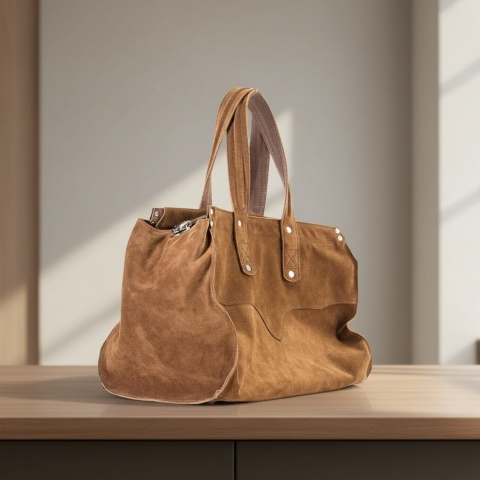 Zamszowa torba shopper od Ladybuq