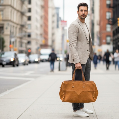 Zamszowa torba shopper od Ladybuq