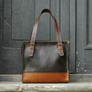 Torba skórzana Squer w kolorze khaki oraz kamel