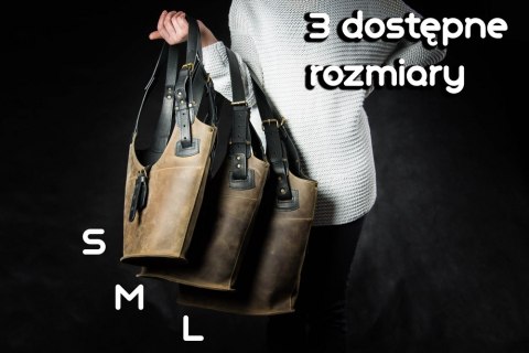 Torebka skórzana Ladybuq czarny i fiolet