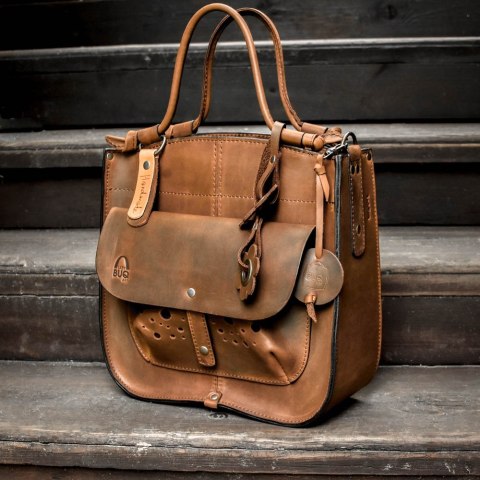 Torebka skórzana Elaine kolor brązowy z funkcja plecaka