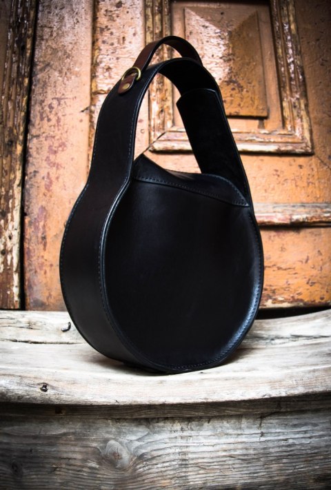 Czarna skórzana torebka z Brązowymi akcentami Inez z nowej kolekcji stylowa damska torebka