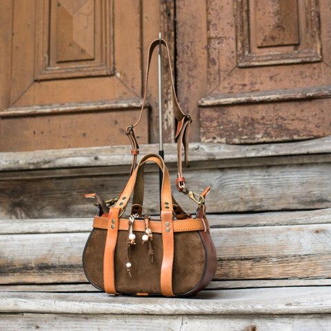 Missy mała skórzana torebka Boho w kolorze brąz od ladybuq Art