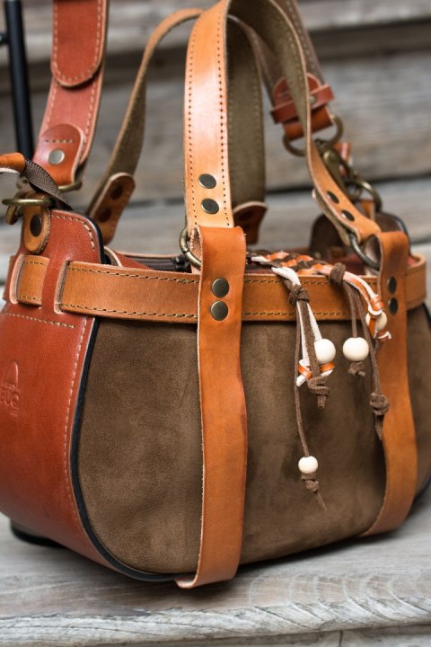 Missy mała skórzana torebka Boho w kolorze brąz od ladybuq Art