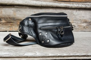 Super wygodna skórzana nerka z kieszonkami od Ladybuq Art