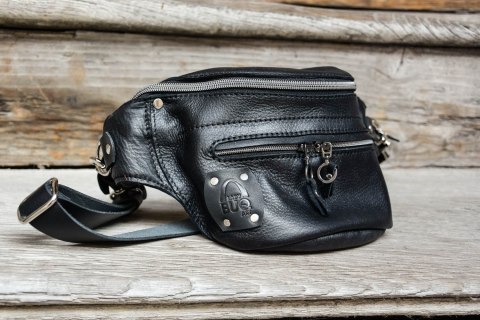 Super wygodna skórzana nerka z kieszonkami od Ladybuq Art