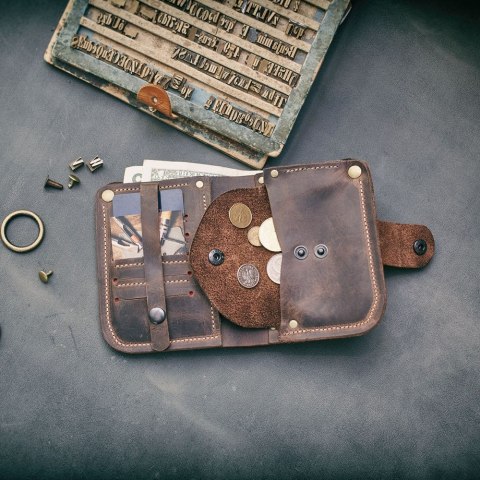 Portfel skórzany kolor brązowy