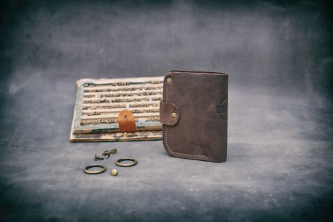 Portfel skórzany kolor brązowy