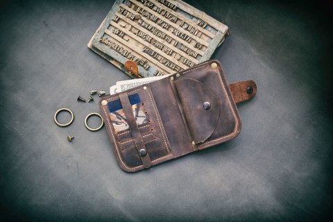 Portfel skórzany kolor brązowy