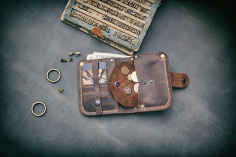 Portfel skórzany kolor brązowy