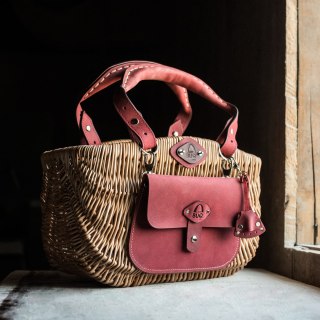 Torba wiklinowa kosz kolor malinowy