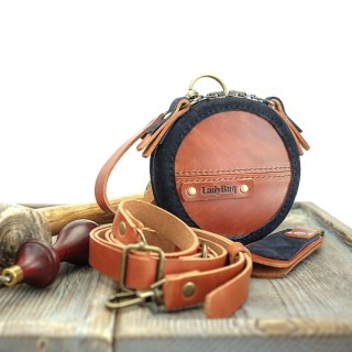 Personalization - A small round leather wallet in the color of your handbag