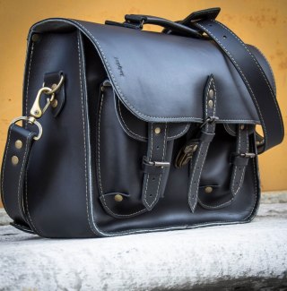 Torba skórzana w kolorze czarnym