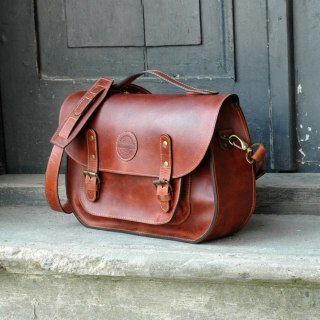 Torba skórzana z funkcją plecaka w kolorze koniakowym