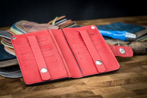 Portfel skórzany w kolorze czerwonym