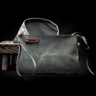 Ręcznie wykonana kopertówka z naturalnej skóry, wielofunkcyjna mała torebeczka do ręki od Ladybuq Art