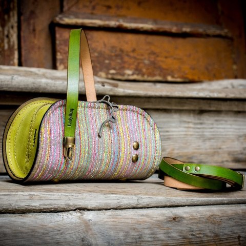 Ręcznie wykonana torebka skórzana z limitowanej kolekcji od Ladybuq, kolorowa torebka Pepa