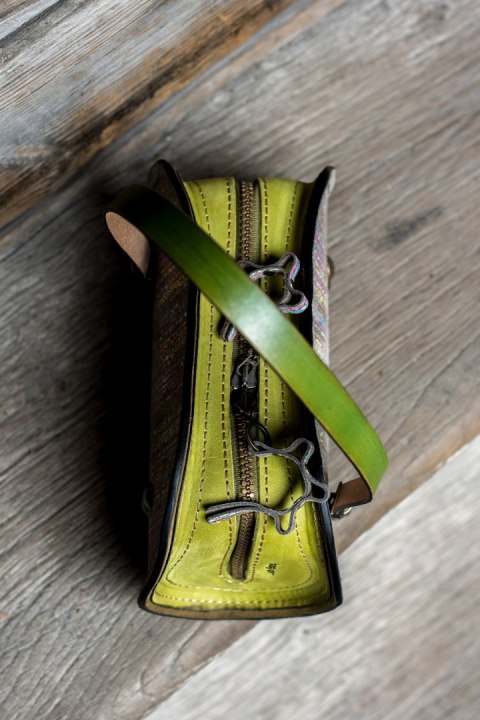 Ręcznie wykonana torebka skórzana z limitowanej kolekcji od Ladybuq, kolorowa torebka Pepa