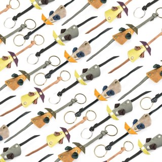 Brelok skórzany Mysza lub kwiatki