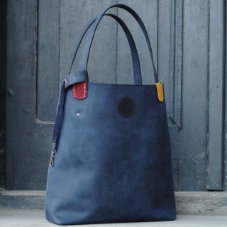 Torebka worek Zuza ręcznie wykonana kolor granatowy