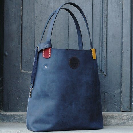 Torebka worek Zuza ręcznie wykonana kolor granatowy