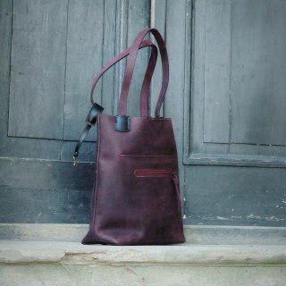 Torebka skórzana Zuza w kolorze śliwkowym