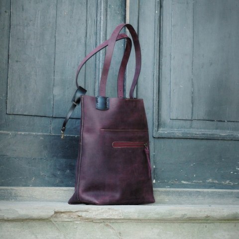 Torebka skórzana Zuza w kolorze śliwkowym