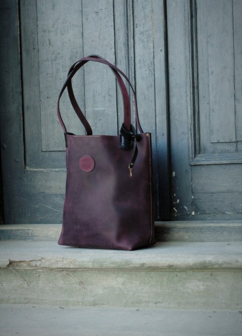 Torebka skórzana Zuza w kolorze śliwkowym